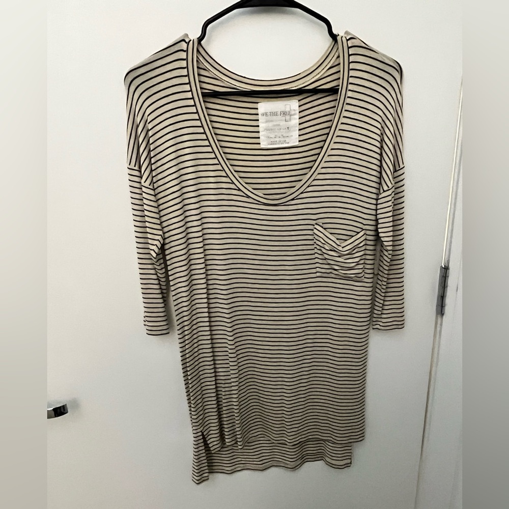 Free People Long Sleeve Striped Shirt. Size XS. New with tags!